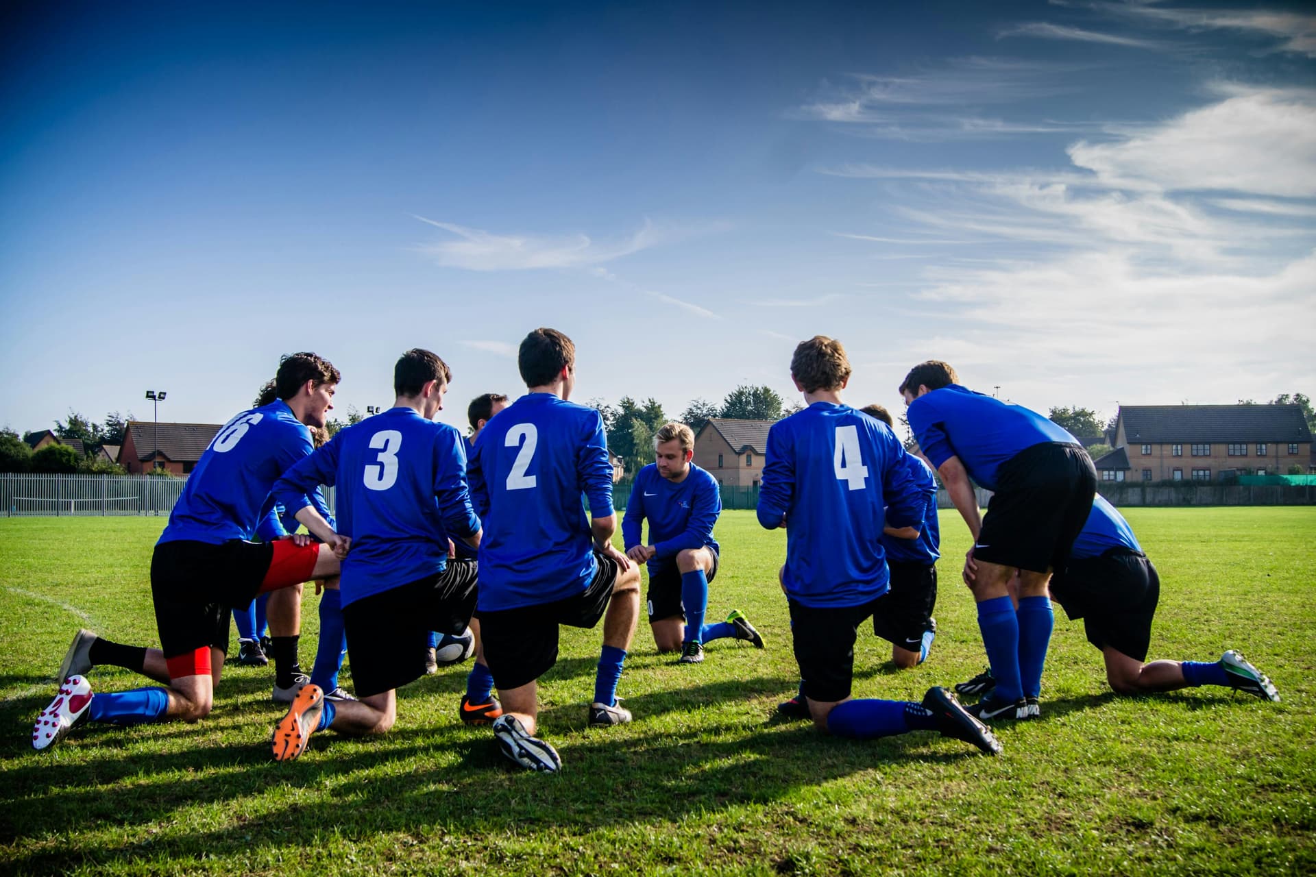 A soccor team on a field