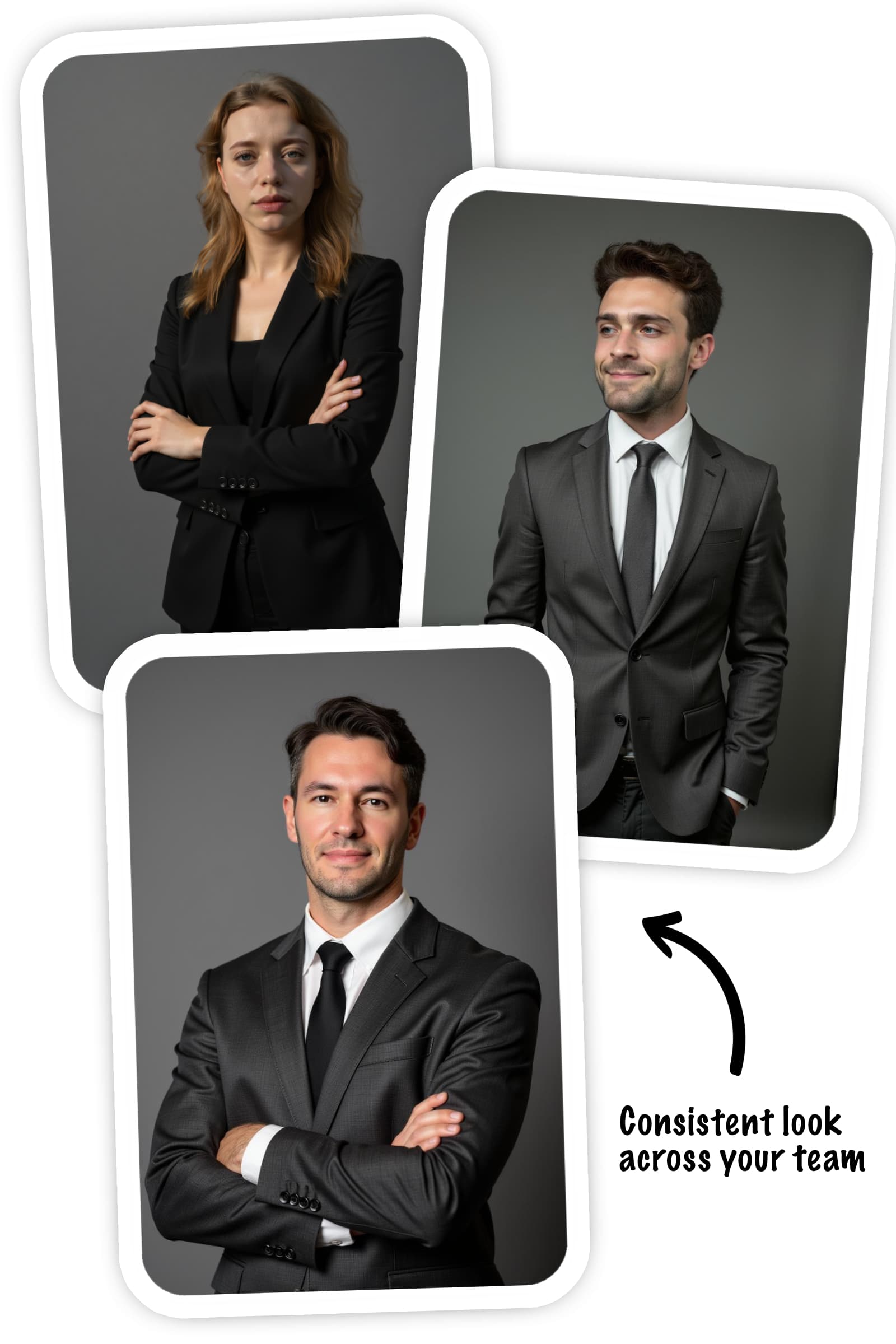 a picture of real estate agents with similar attire and backgrounds